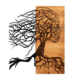 Wallity Nefes - Accesorio decorativo de pared en Negro y Nogal